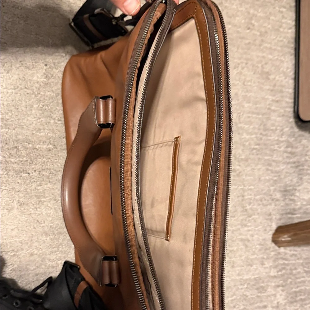 Tumi Tan Leather Briefcase